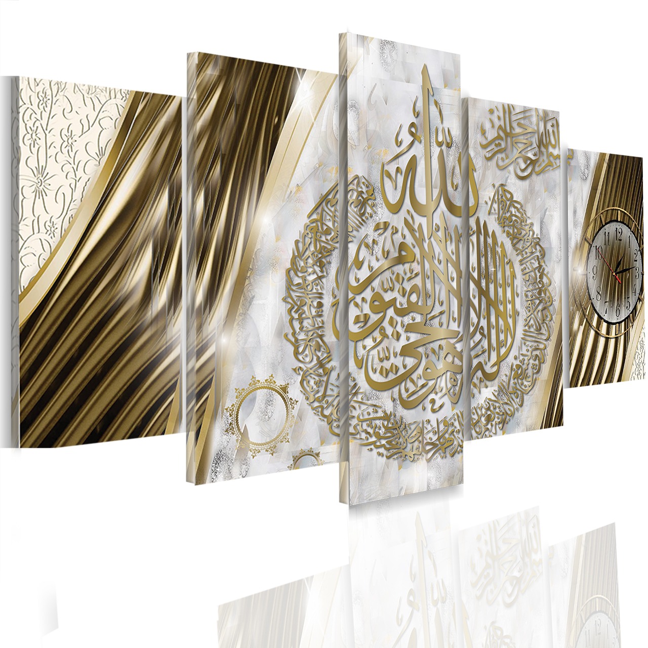 TABLEAU ISLAMIQUE BLANC DORE 150X100 CM (لوحة جدارية تركية)