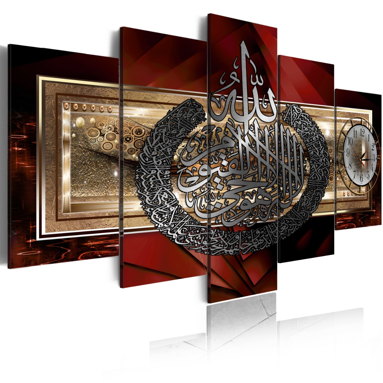 TABLEAU ISLAMIQUE ROUGE DORE 150X100 CM (لوحة جدارية تركية من النوع الممتاز)