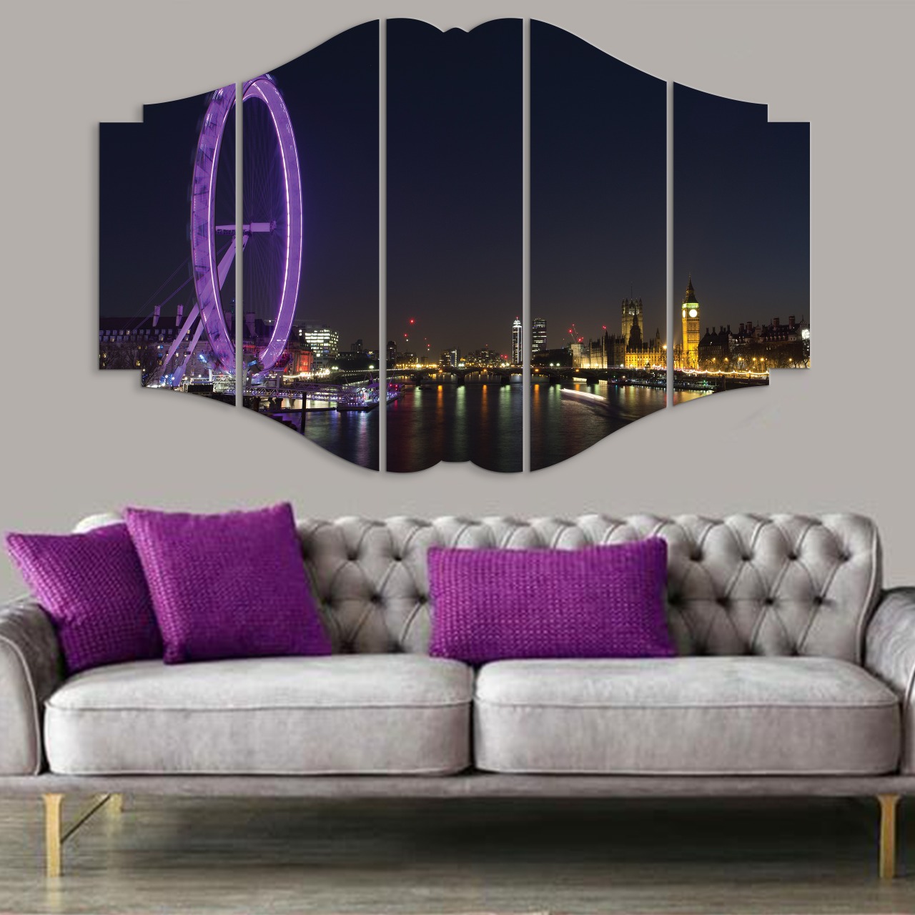 TABLEAU MODERNE LONDON AT NIGHT 120X80 CM (لوحة جدارية تركية)