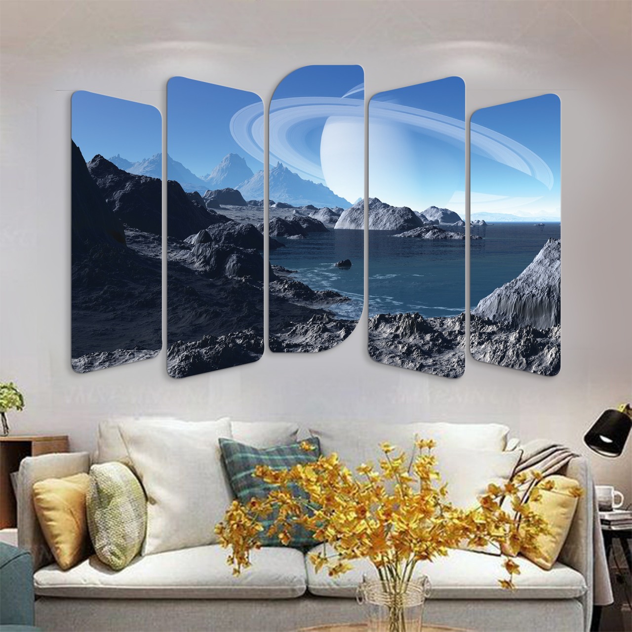 TABLEAU BLEU LAC TURQUE 100X150 CM (لوحة جدارية تركية )