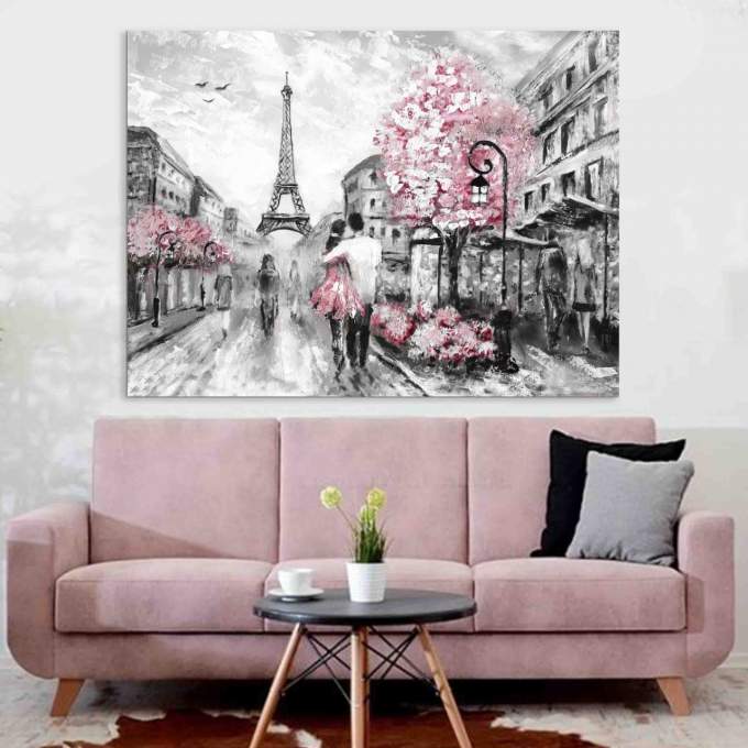 TABLEAU PARIS ABSTRAIT 100X80 CM